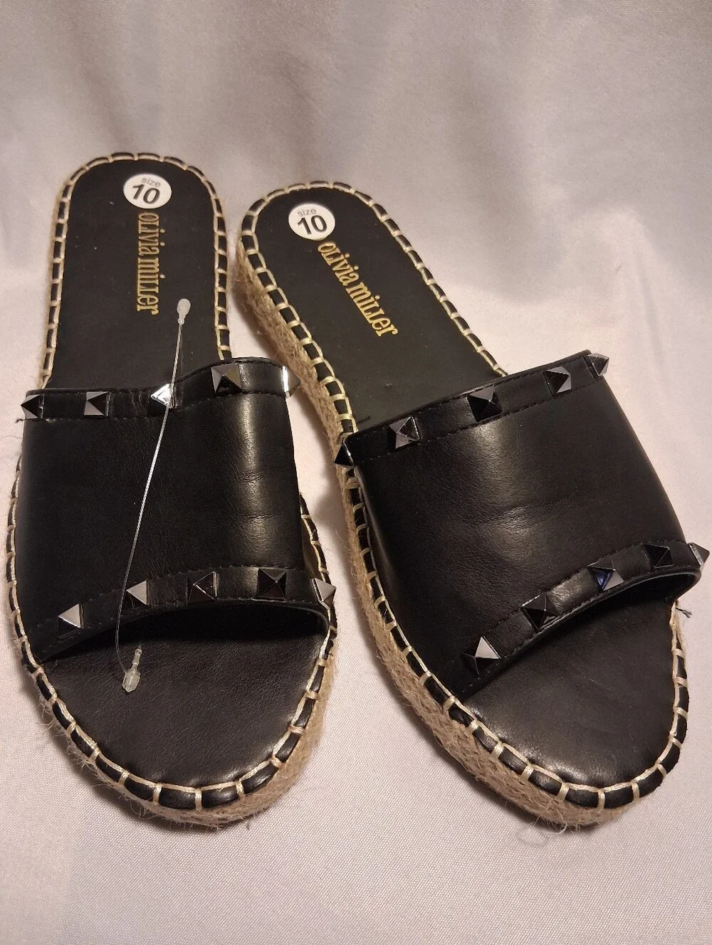 Olivia Miller espadrille slides Sz 10